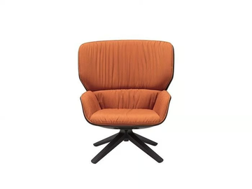 NUEZ LOUNGE BIO BU2743 - Swivel trestle-based armchair high-back by Andreu World - view 2